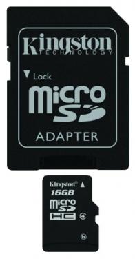   Kingston  (SDC4/16GB) microSDHC 16Gb class4 Flash-